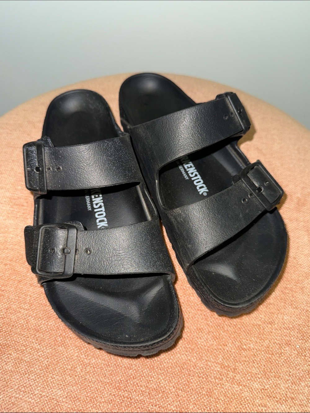 Birkenstock Black Two-Strap Slide Sandals